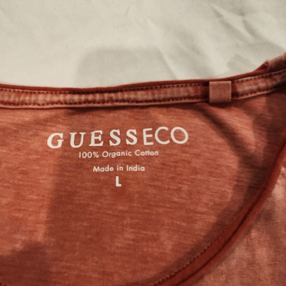 Guess Organic Cotton Tee in Warm Coral